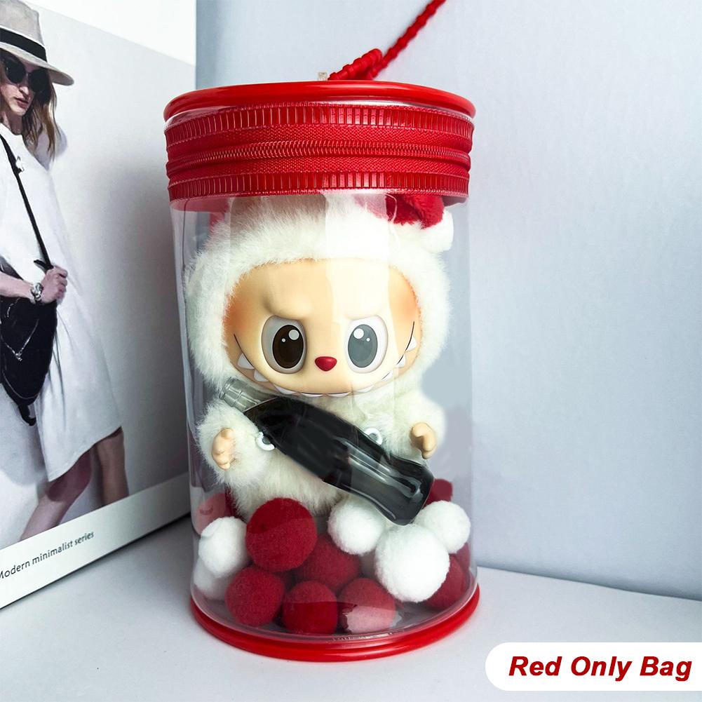 

Креативная утолщенная прозрачная сумка для хранения кукольной витрины, защитный чехол для кукол, таинственные коробки для хранения игрушек, сумка на молнии для кукол Red Only Bag