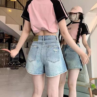 2024 Kadın Yüksek Bel Denim A-Çizgi Retro Şort