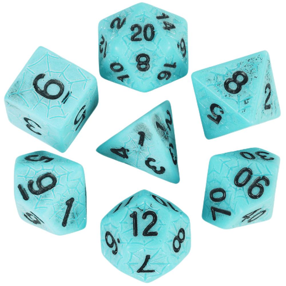 7pcs Dice Set D&D Spider Web Polyhedral DND Dice for DND TRPG Games