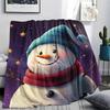 Snowman Print Flannel Blanket, High quality Comfortable for All Seasons, Home Decor, Warmth and Comfort, Perfect for Christmas Gifts