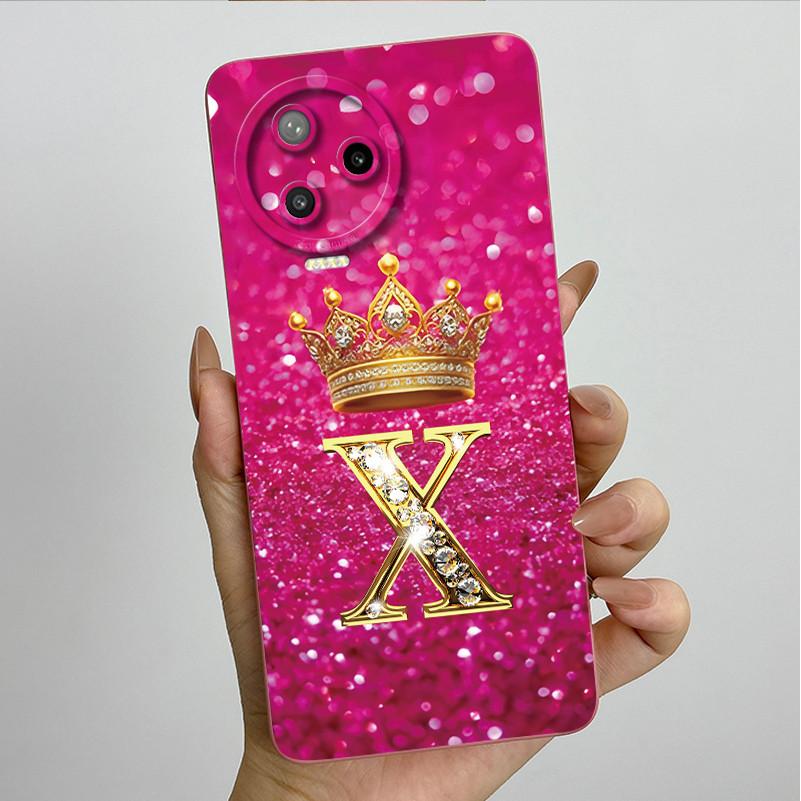 For Infinix Note 12 Pro 4G / Note 12 (2023) X676C X676B Fashion Initial Letter Couple Phone Case Soft Silicone TPU Protective