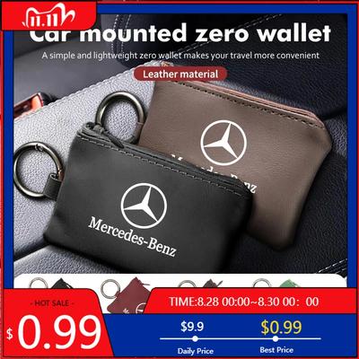 GLC GLB Samochodowy Skórzany Portfel na Klucze Torba na Karty Brelok z Emblematem Saszetka Dla Mercedes Benz AMG W203 W206 W220 W205 W211 W212 W201 W210 W10