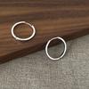 925 Silver Needle Plain Ring Earrings Light Luxury Fashion High Temperament Earrings Simple and Exquisite Versatile Autumn and Winter Ear Jewelry