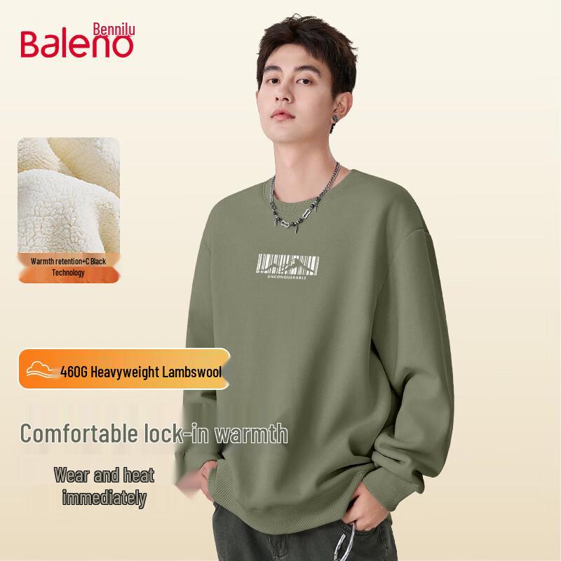 

Baleno Men s Heavyweight Fleece-lined Crew Neck Sweatshirt XL