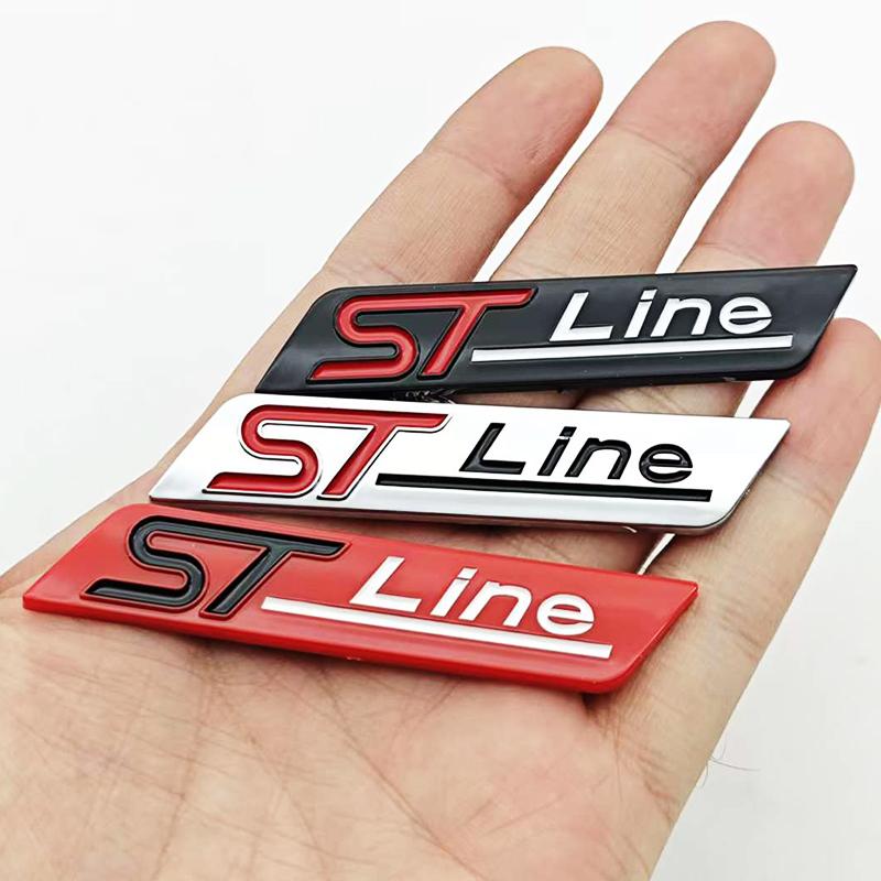 3D ABS Car Styling Logo ST Line Badge Rear Trunk Fender Side Emblem Sticker For Ford STLINE Focus Mondeo Fiesta Kuga Accessories