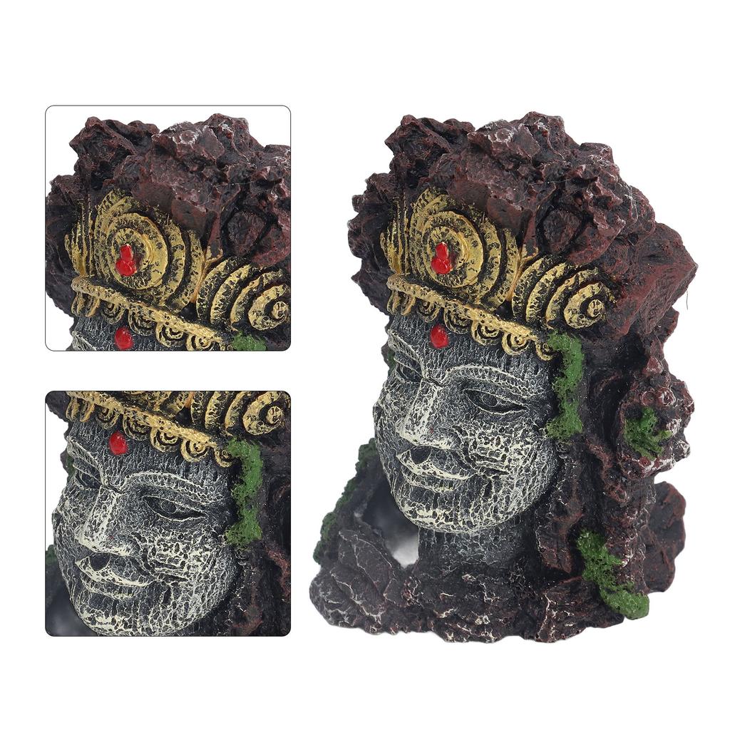 Buddha Head Statue Aquarium Decoration Fish Tank Cave Hideout Buddha Decor Landscaping