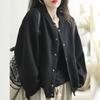 Single Color Loose Short Sweatshirt Baseball Jacket Ladies's Autumn Daily Wear Small Jacket Top Cardigan High Quality Practical Daily Use