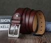 JingHao Plus Size Genuine Leather Stylish Casual Jeans Work Belt in Brown Regular and Large Sizes Length Men's Belt, Belt, Belt, & Black, 105-160cm
