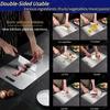 3PCS Stainless Steel Chopping Board - Thickened 2-Side NonSlip for Meat/Fruit/Dough, Dishwasher Safe Kitchen Cutting Board
