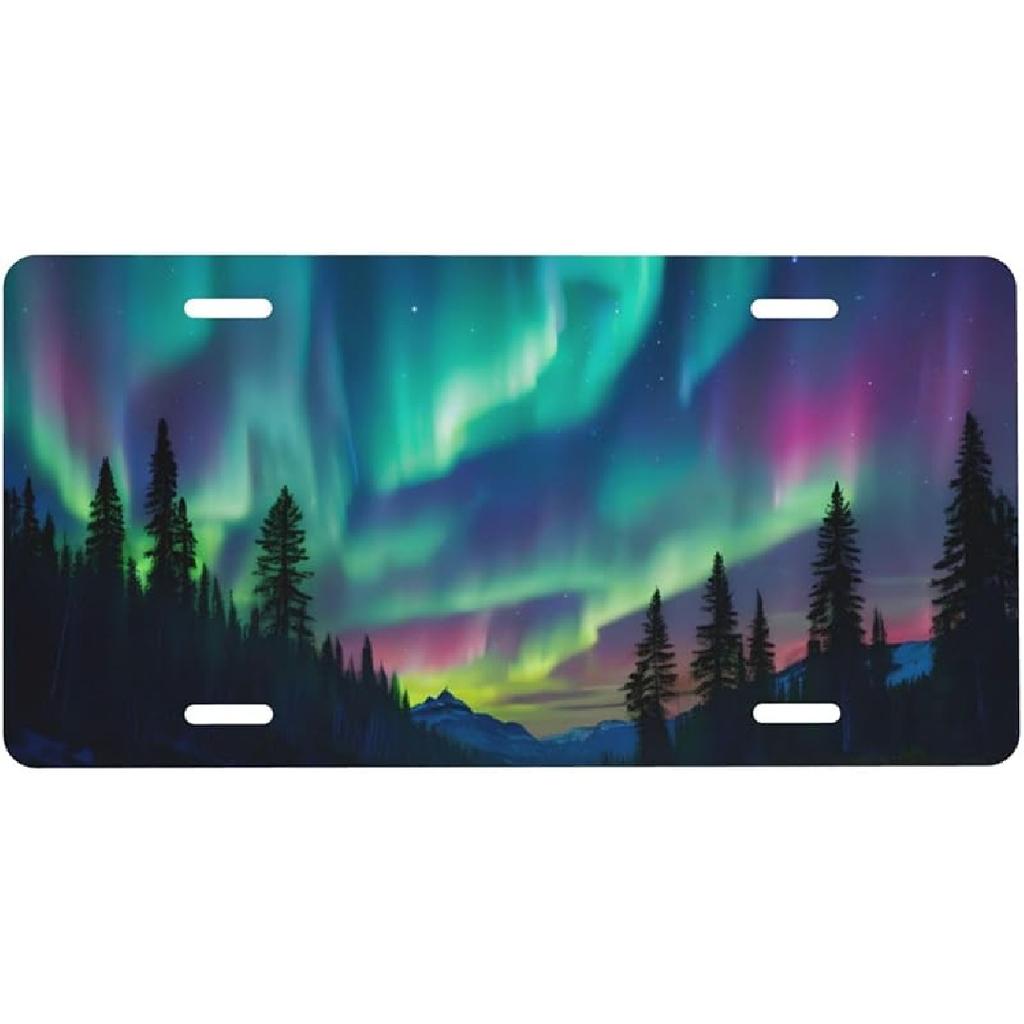 Black And White American Flag Front License Plate For Women Car Vanity Plates Decorative Aluminum Metal Cute Novelty License Plate Cover For Men 6X12