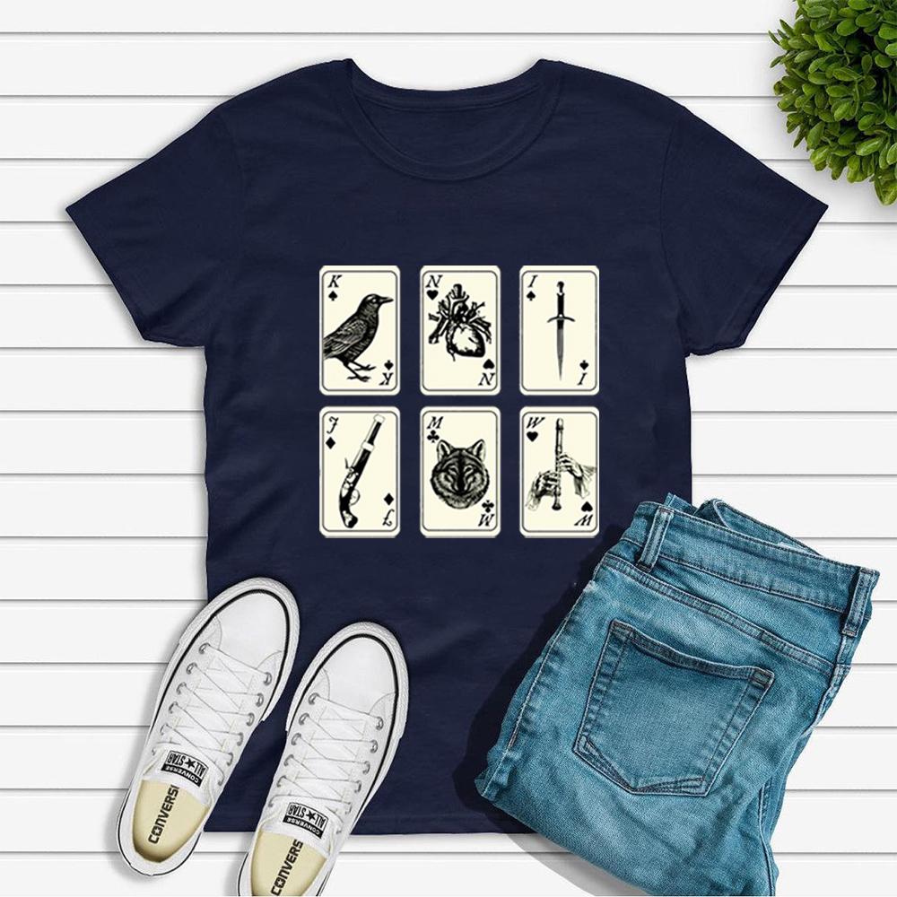 

Six of Crows Unisex Shirt Kaz Brekker Shirt Crooked Kingdom Graphic Shirt Book Lovers Gift Unisex Summer Casual Tops Tee XXXL темно-синього кольору