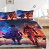 3pcs Naruto vs Sasuke Anime Theme Printed Quilt Set - Soft and Comfortable Quilt Cover for Bedroom, Guest Room and Dormitory Decorative Bedding Set 1