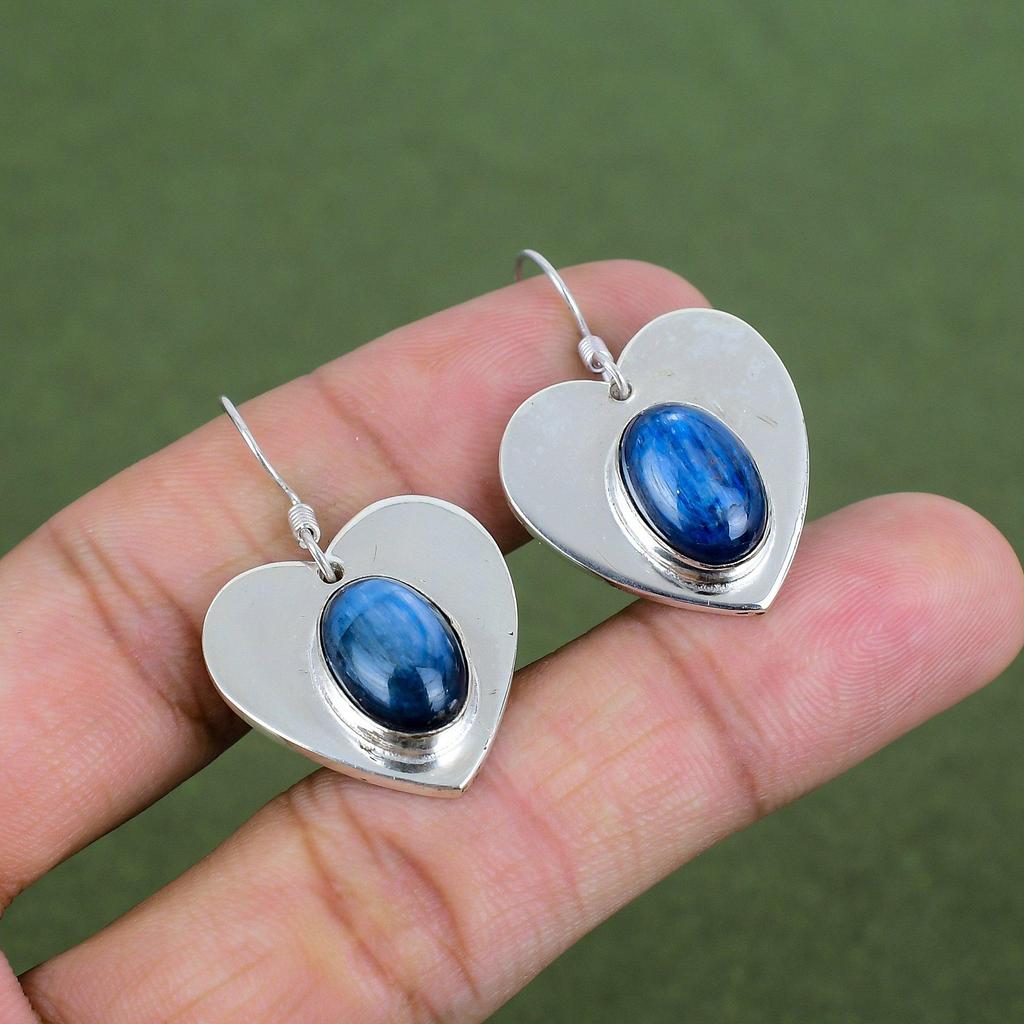 Kyanite Earring 925 Sterling Silver Earring Gemstone Jewelry Handmade Earrings Unique Style Earring Very Pretty Silver Jewelry Gift For Wife