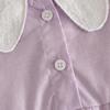 Baby Mädchen bestickter Kragen Kurzarm Baumwoll Strampler, Hellviolett 100 Tage Ausflug Outfit