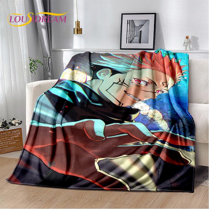 Jujutsu Kaisen Anime Cartoon Soft Plush Blanket,Flannel Blanket Throw Blanket for Living Room Bedroom Bed Sofa Picnic Cover Kids