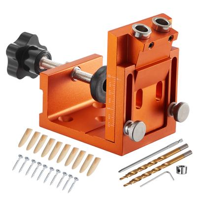 SucceBuy Lochbohrschablone Set Jig Lochbohrsystem mit Stufenbohrer Bohranschlag Vierkantantrieb Bit und Schrauben für Holzbearbeitung