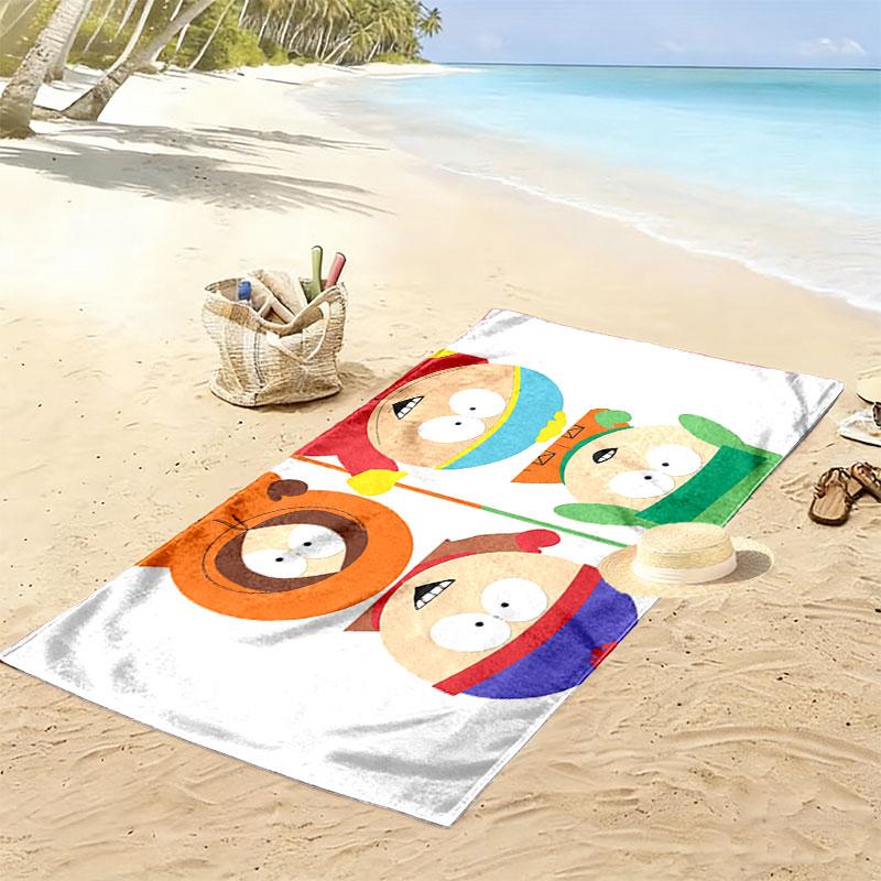 South Park Cartoon Print Beach Towel, Large Soft Quick Dry Towel for Beach Camping Swimming