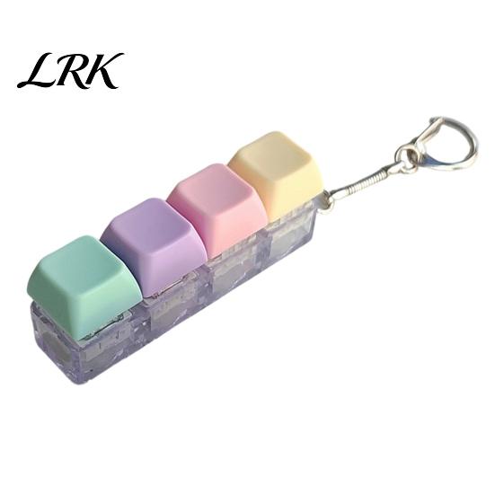 Sensory Keyboard Toy 2/3/4/9-Keys Fidget Toy, Stress Relief Push Button Finger LED Light-up Keychain Clicker Mechanical