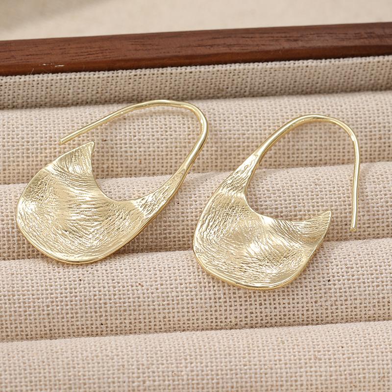 Able Golden Color Hoop Earrings, Free Spirited. Thin and Lightweight Pendant Earrings.