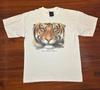 VTG 90er Habitat Augen des Tigers Tier Natur T-Shirt Herren Größe L Weiß