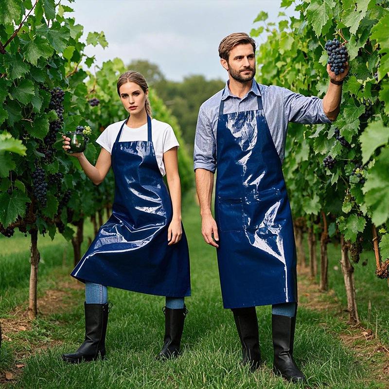 Multi-color Waterproof PVC Apron: Cross-border Neck & Waist Design, Custom LOGO, Dirt-resistant for Kitchen & Aquatic Cleaning