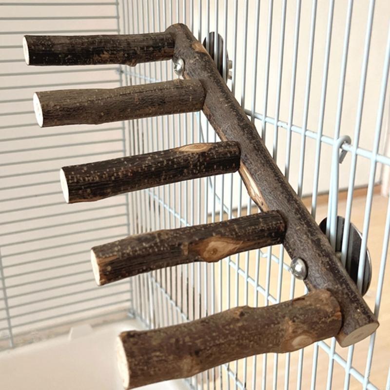 Bird Toy Parrot Perch Ladder Grinding Stand for Cage Easy to Install X3UC