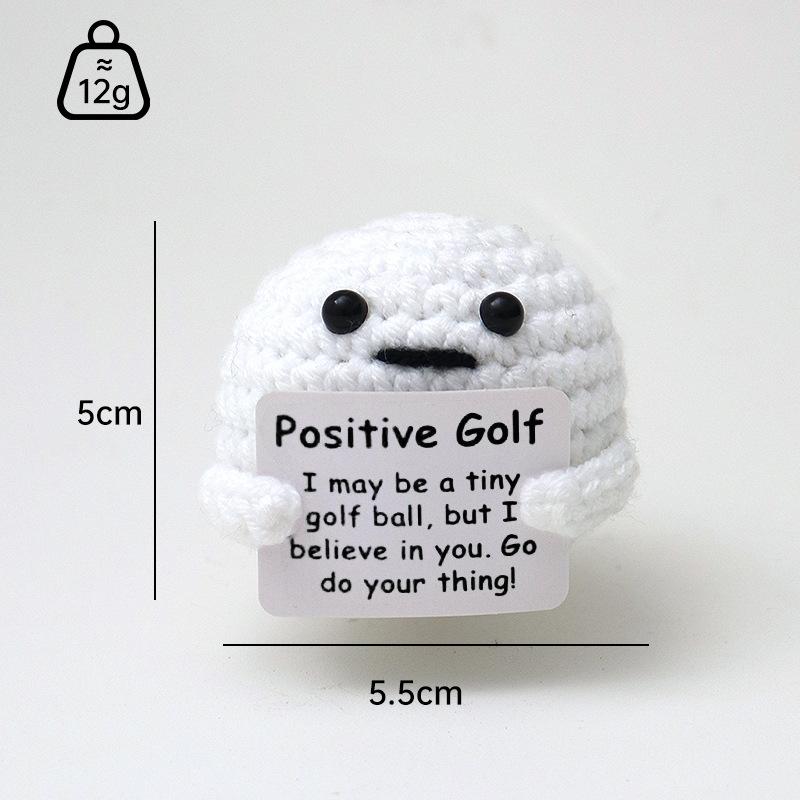 Positive Crochet Dog Doll With Affirmation Card Home Room Decoration Funny Handmade Plush Wool Doll Ornaments Christmas Gifts
