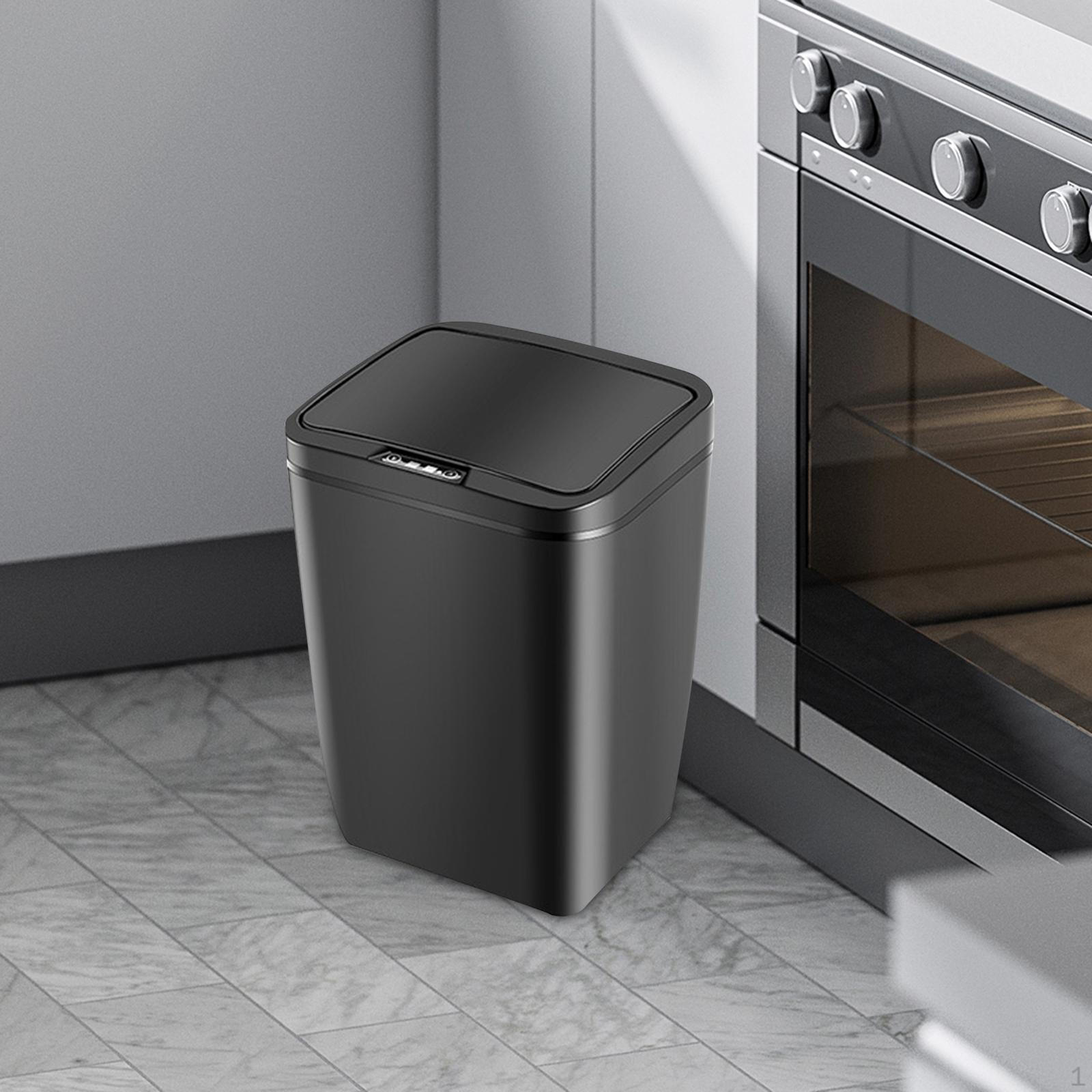 

Автоматический мусорный бак, мусорные баки для ванной комнаты с крышкой, экономящий пространство, электрический контейнер для гостиной чёрный