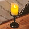 Antique European-Style Black Candlestick, Medieval Resin Ornament for Dining Table Decor.