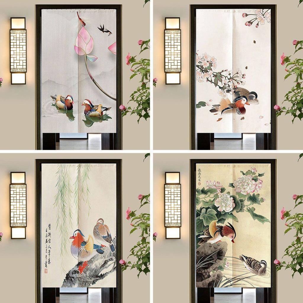 VIKAMA Chinese-style Twin-Door Curtain Restaurant Guesthouse Semi-Curtain Kitchen Bedroom Partition Curtain Home Decoration