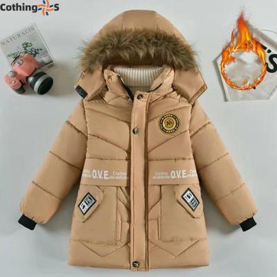 Jungen Winter Verdickte Baumwolljacke Mittellange Kinder Winter Warme Baumwolljacke