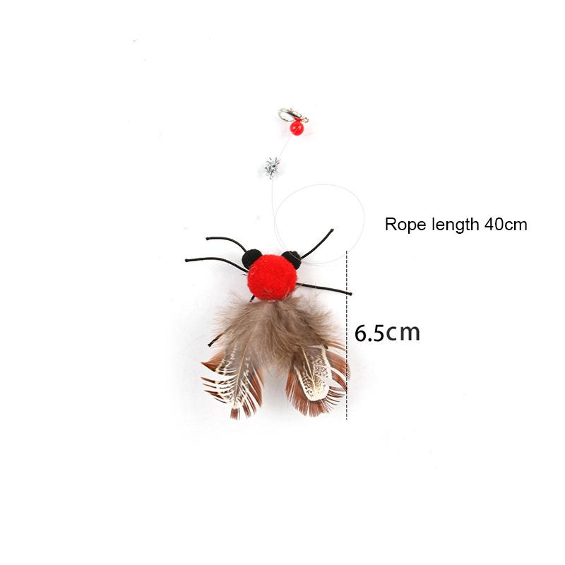 

Имитация насекомых, перьевая игрушка для кошек, забавная игрушка-палка для кошек, сменная голова, интерактивные игрушки для домашних животных, игрушка-палка для котят, товары для животных as the picture