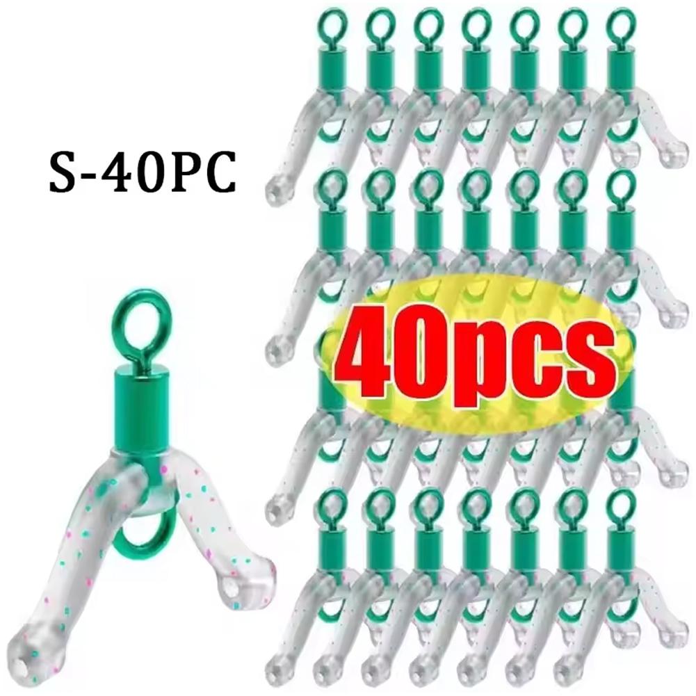 

40Pcs Anti-tangle Flat Fishing Line Bifurcation Space Bean Y-Type Contactor Device Fishing Accessory Tying Tool Double Hook