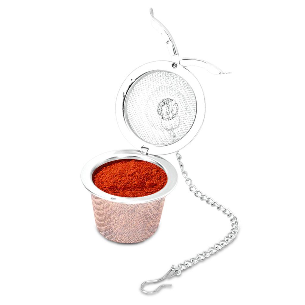 Stainless Steel Tea Strainer Mesh Ball Herbal Spice Filter Soup Infuser with Chain