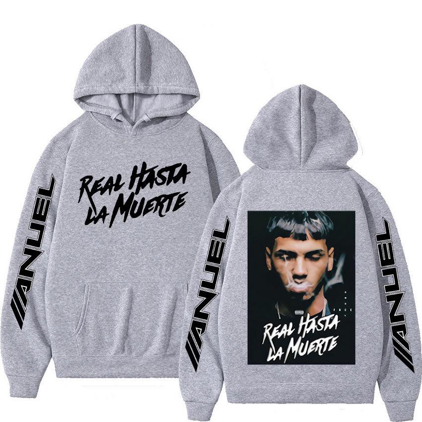Rapper Anuel Pullover Real Hasta La Muerte Print Autumn Fleece Hoodie Regular Long Sleeve Clothes Fashion Streetwear Sportwear