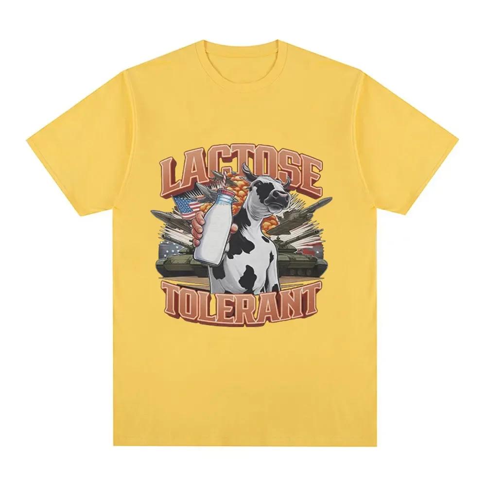 Interesting Lactose Tolerance Film T-shirt for Women's Fashionable Retro Short Sleeved T-shirt Women Clothing