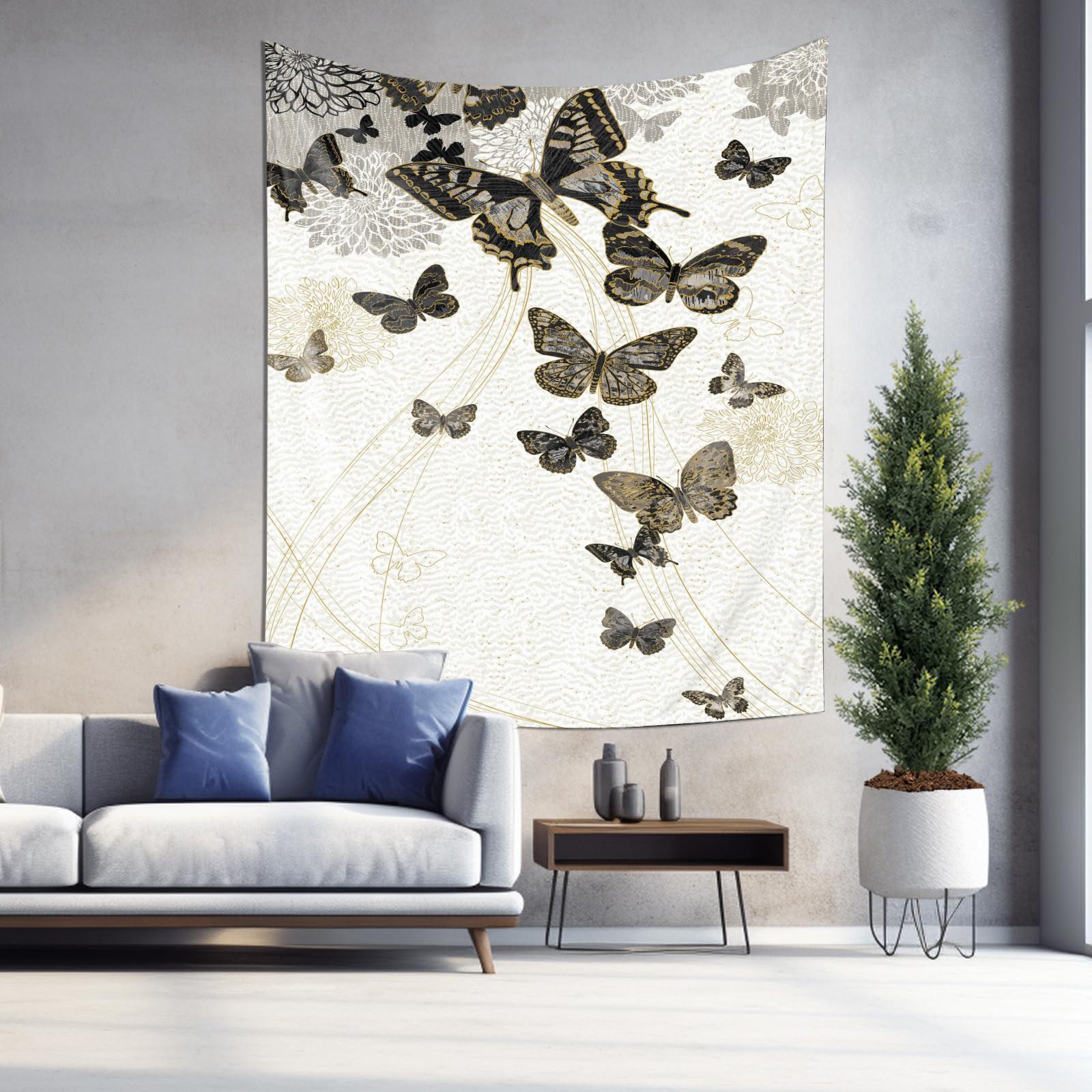 Elegant Butterfly Tapestry Natural Scene Decor Painting Ideal for Living Room Bedroom Beautification 74x94cm(29x37in)
