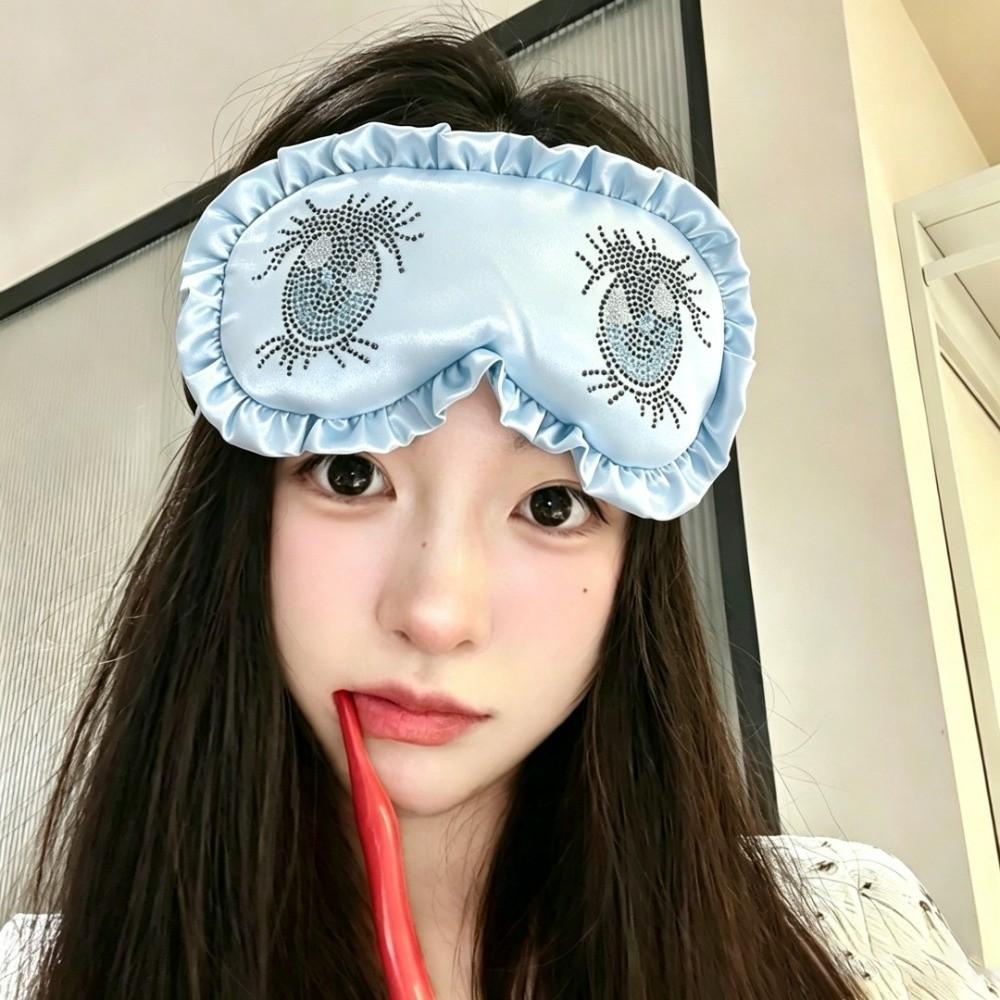 Stretchy Sleep Eye Mask Harajuku Eye Covers Kawaii Rhinestone Large Eyes Mask Girls