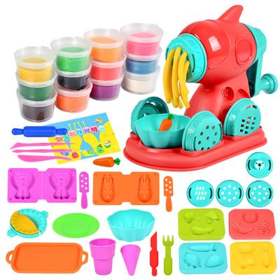 12 barev Kreativní dětská hračka z modelíny Plastelína Sada nástrojů Hamburger Stroj na nudle Zmrzlinu DIY Vyrobená forma Hra Dům Hračky Sada