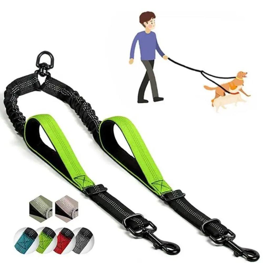 Guinzaglio Doppio Ammortizzante per Cani Corda per Passeggio Animali Senza Intrecci Guinzaglio per Due Cani Passeggiata con Due Cani