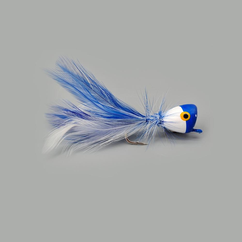 White Egret 2025 Пятицветный Ползающий Поппер Плавающая Наживка для Нахлыста на Форель и Щуку Size 2