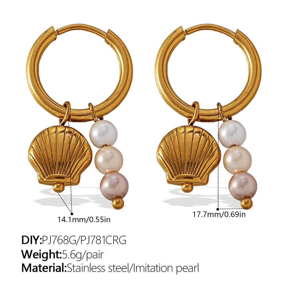 Fashion Multi-Element Diy Earrings Stainless Steel Gold-Plated Light Luxury High-End Earrings Jewelry Women