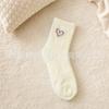 Love jacquard imitation mink velvet socks women's autumn and winter medium tube socks thickened plush sweet sleep floor confinement socks