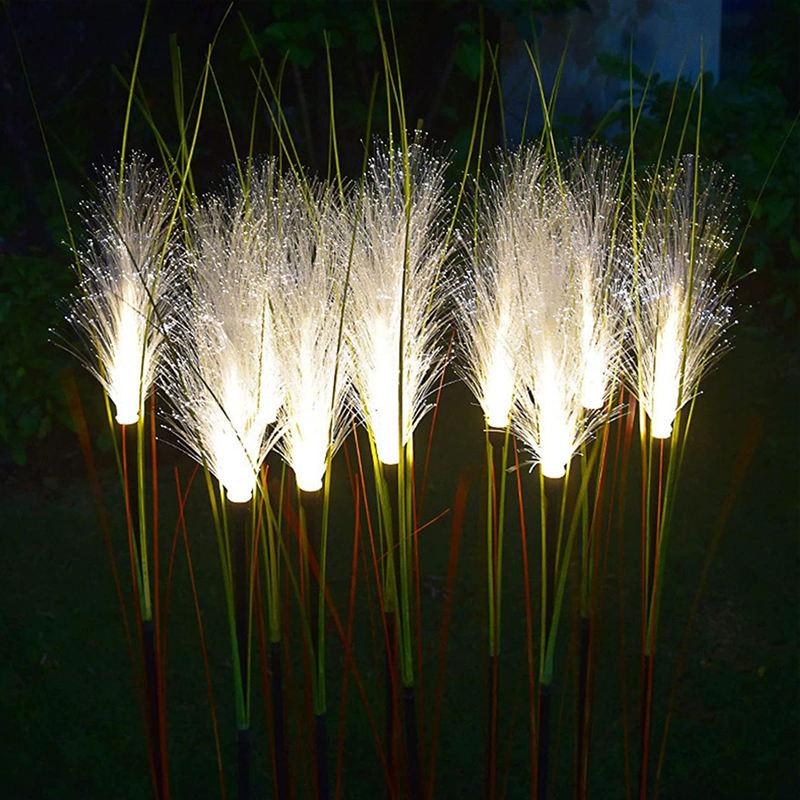 LED Solar Gartenleuchten Leuchtendes Schilf Outdoor Dekorative Solarbetriebene Blumenpfahlleuchte Weihnachtsbeleuchtung für Hof Rasen Garten