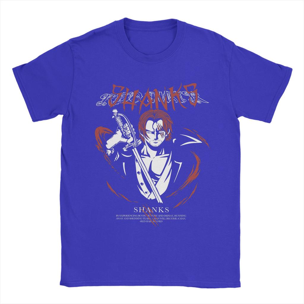 Men T-Shirt Red Legend  One-Armed Warrior Shanks Anime Unique Cotton Tee Shirt Short Sleeve  T Shirt Crewneck Clothes Gift Idea