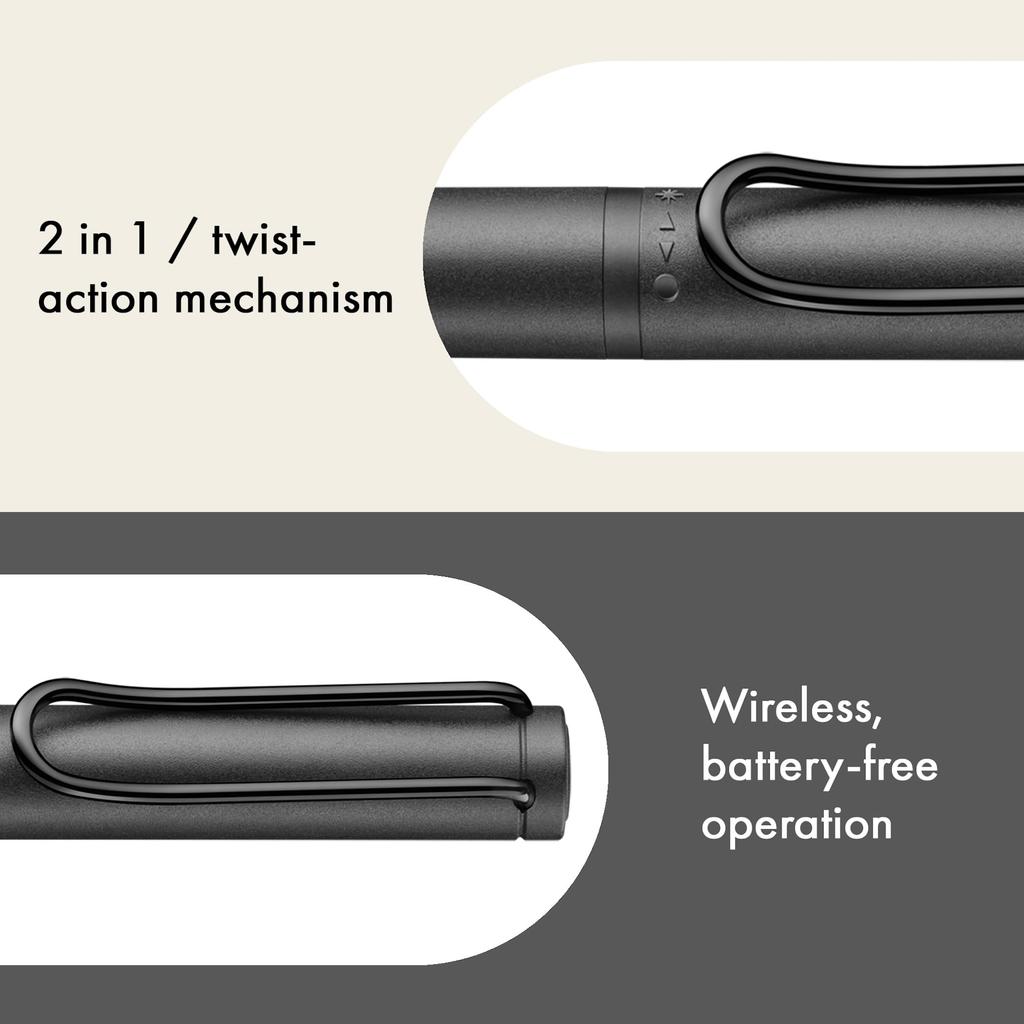 Lamy Safari Twin Pen EMR All Black Stylus and Ballpoint Pen for Many Android Devices Ergonomic Grip Write and Draw On Digital Media and (POM Tip) -