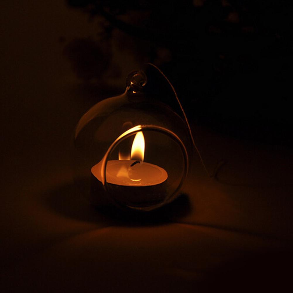 Podwieszany Szklany Świecznik Kryształowy Romantyczny Świecznik Dekoracja Domu