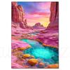 Cactus Sailboat Sunset 5D DIY Diamond Painting Kit Landscape Full Diamond Mosaic Cross Stitch Kit Room Decoration Gift