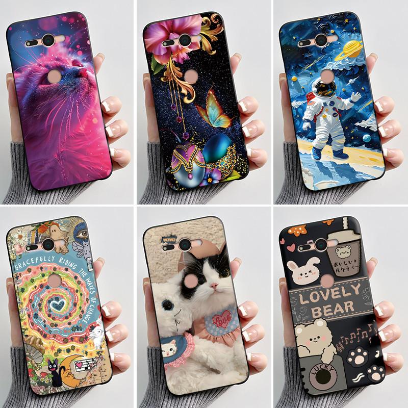 Per Sony Xperia XZ2 Compact H8324 H8314 Custodia Estetica Moda Gatto Carino Cartone Animato Antiurto Nero Silicone Morbido Sottile Cover Posteriore