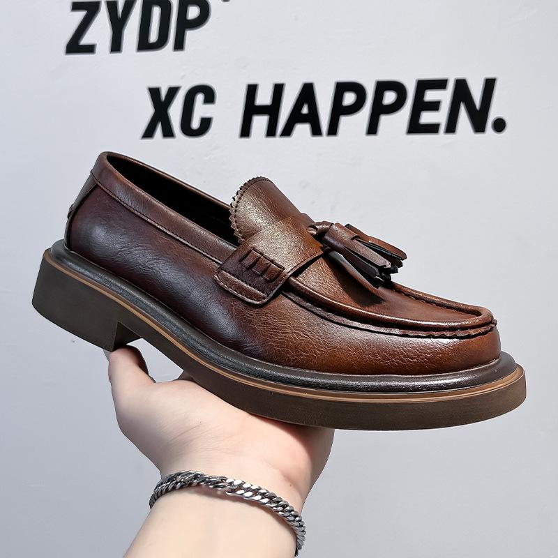

Summer men s daily leisure British style business outdoor dress small leather shoes men s shoes 43188-A 44 світло-коричневого кольору